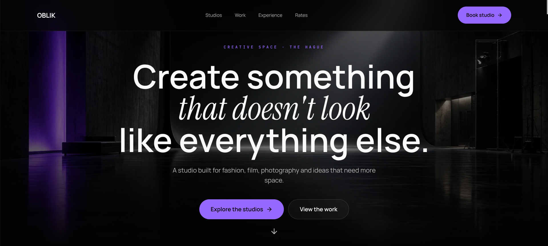 OBLIK — homepage screenshot